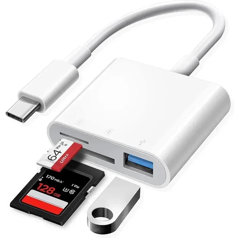 3-in-1 adapter Type-C, Tf, Cf, Sd, memory card reader, compact flash USB-C