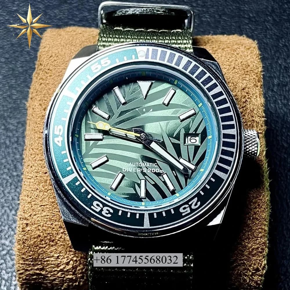 Orologio da Uomo con Movimento Automatico, Cassa Samurai Shadow 43mm in Acciaio Inossidabile, Quadrante Luminoso