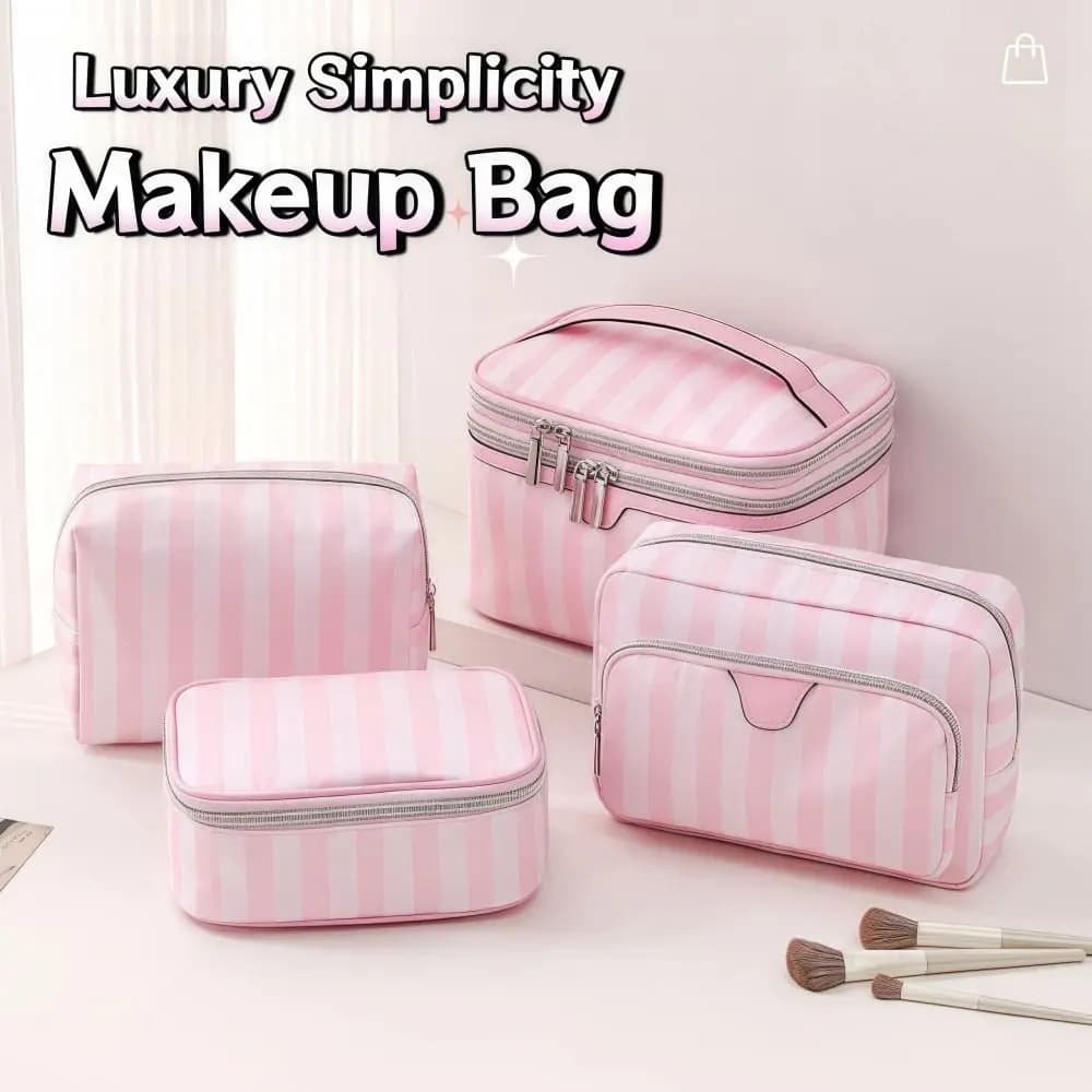 Large Capacity Portable Makeup Bag Minimalist Style Portable Cosmetic Bags for Laptop Design Washer in Oxford Fabric