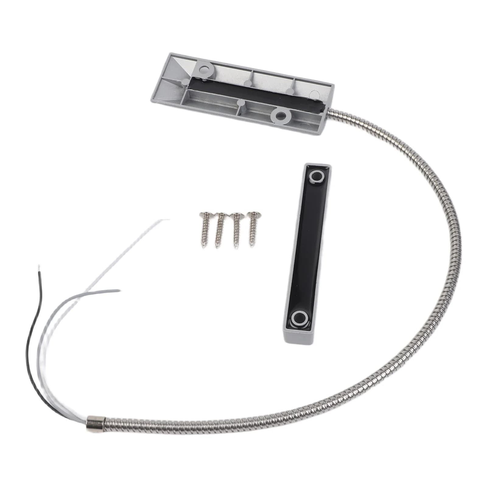 Sensore Reed Switch ad Alte Prestazioni per Allarmi di Porte di Garage e Magazzini con Cavo Protettivo in Acciaio Inox da 380mm