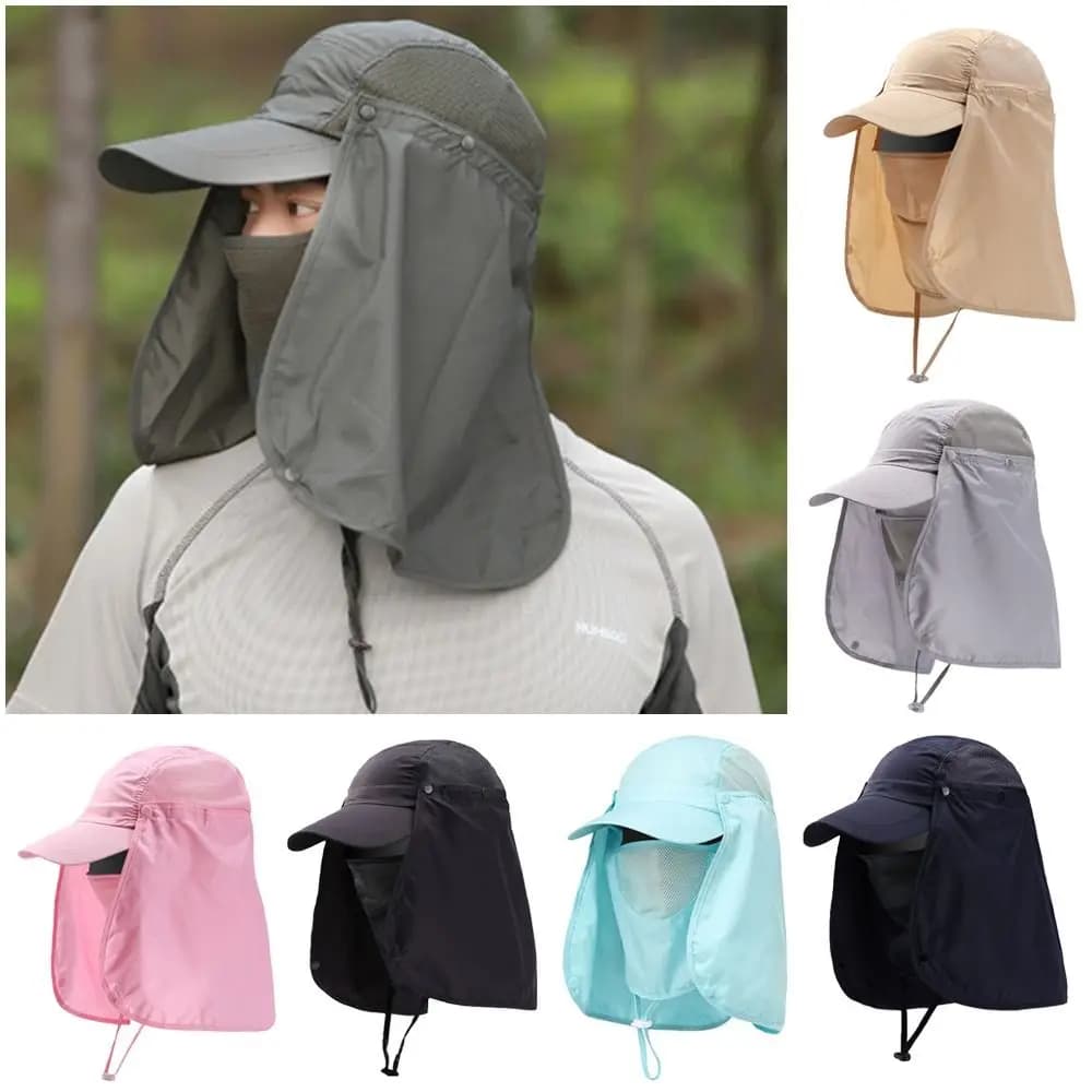 Outdoor UV Sun Protection Summer Fishing Sun Hat Breathable Adjustable Baseball Cap Neck Face Fisherman Cap