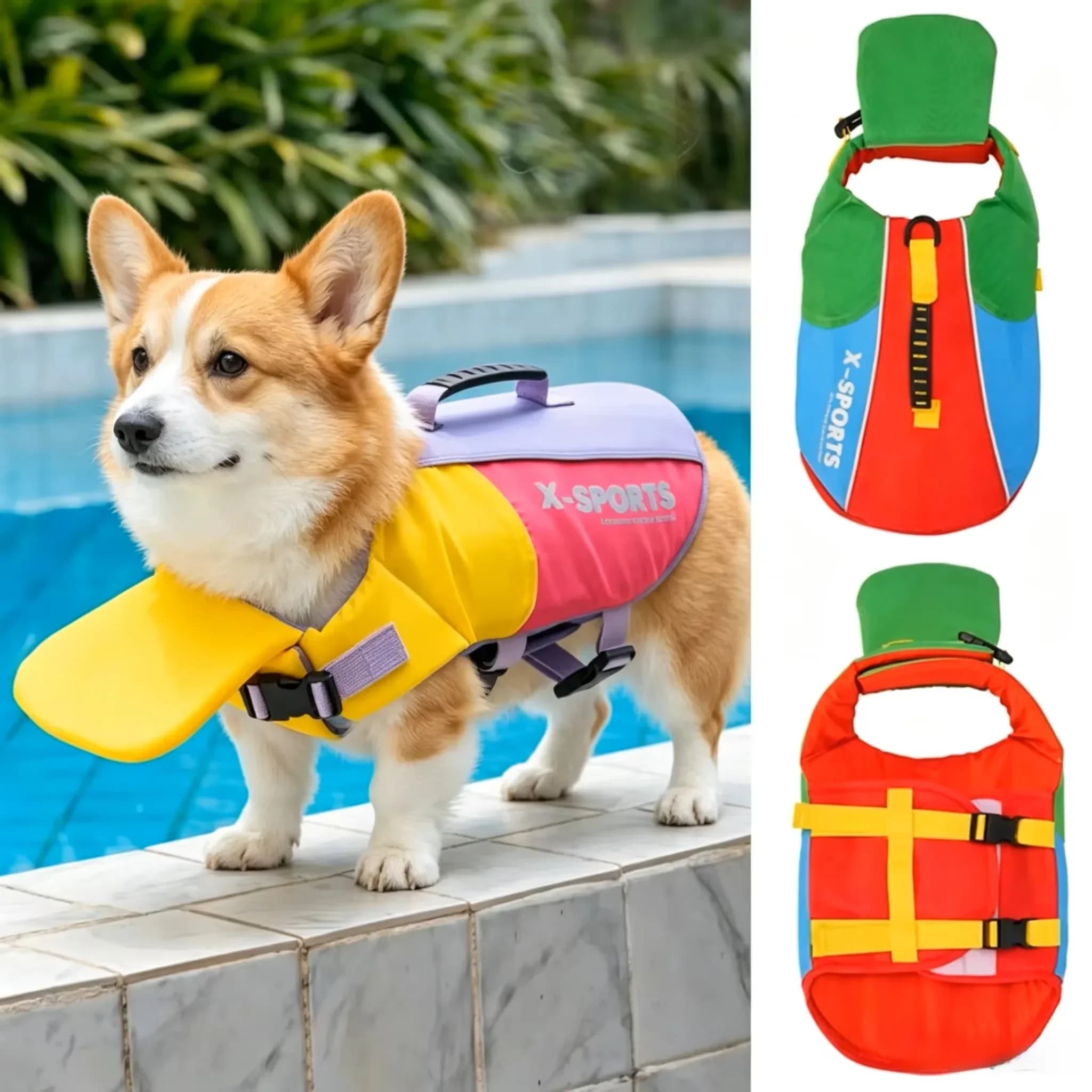Small Medium Large Dog Summer Swim Life Jacket Floating Vest Pool Water Play Pet Swimming Outfit For All Breeds Safety Vest