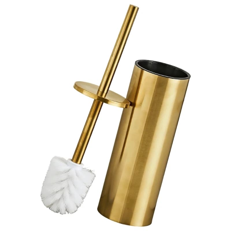 Modern Gold Brushed Toilet Brush Holder Elegant Bathroom Accessory for Safety