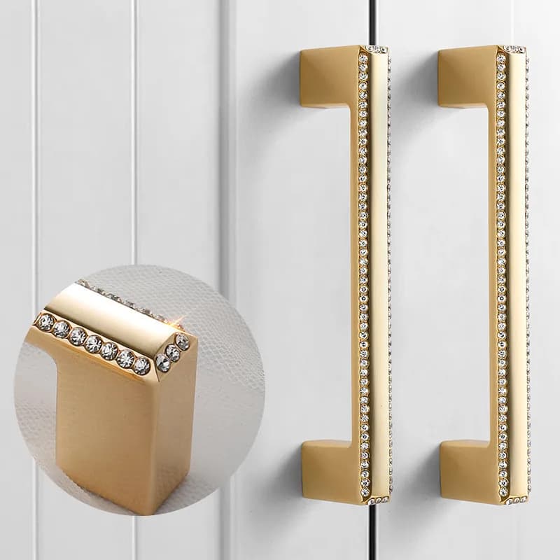 KK&FING Maniglie per porte dell'armadio di lusso leggere con maniglia per porta dell'armadio semplice in cristallo Manopole per cassetti in lega di zinco Accessori da cucina