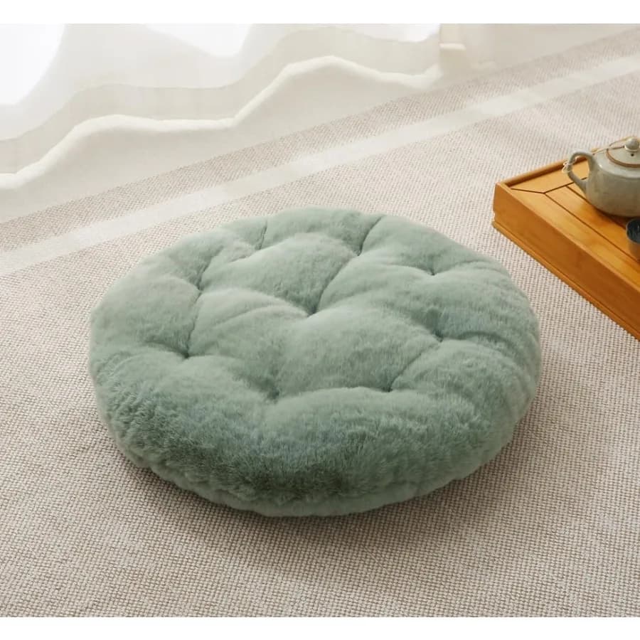 Large Floor Pillow Meditation Cushion Round Floor Cushions for Adults, Luxury Faux Fur Thick Floor Pillows for Sitting Put in L