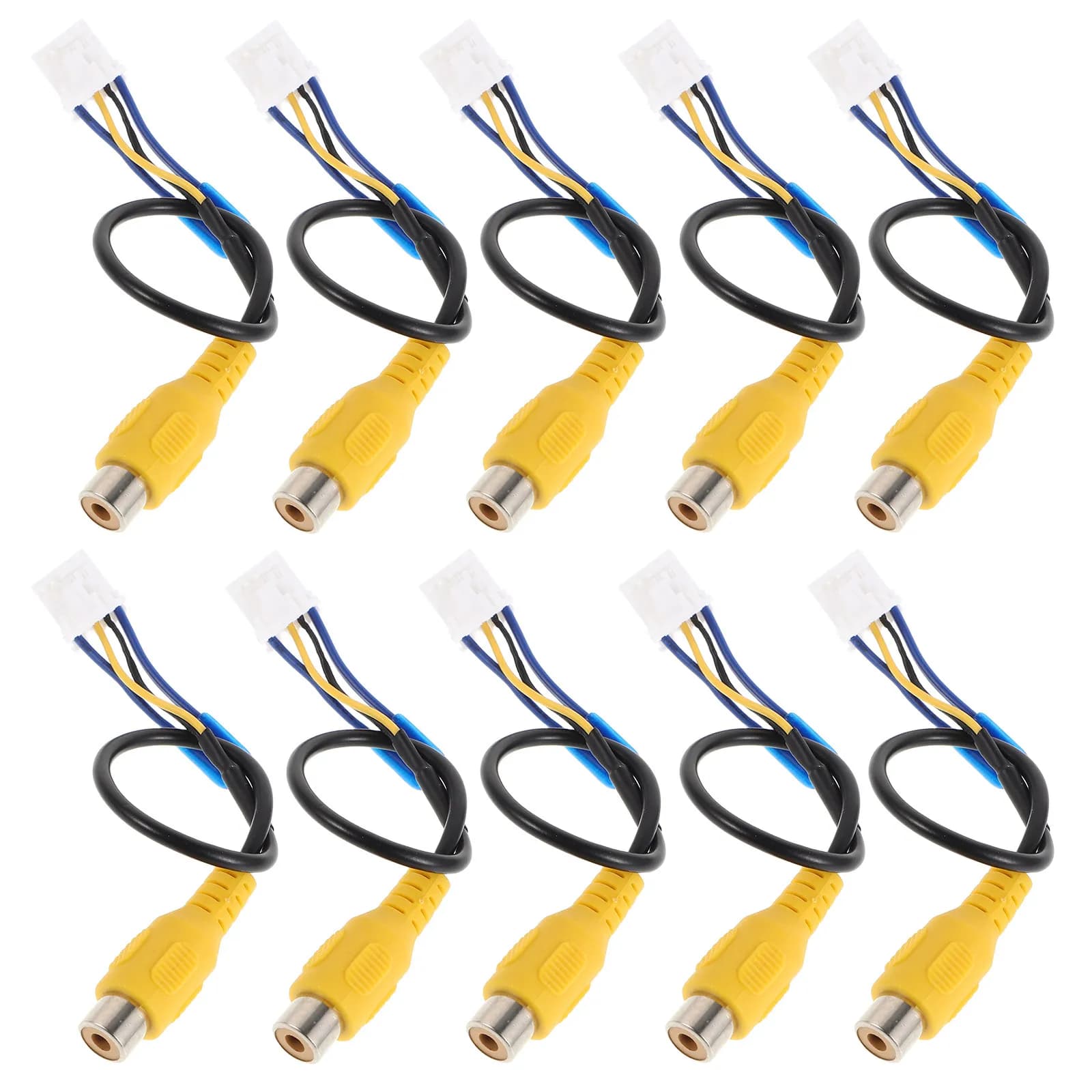 10Pcs Rearview Reverse Camera Cable Universal Auto Backup Camera Connector Lightweight Robust Construction Secure Stable Video