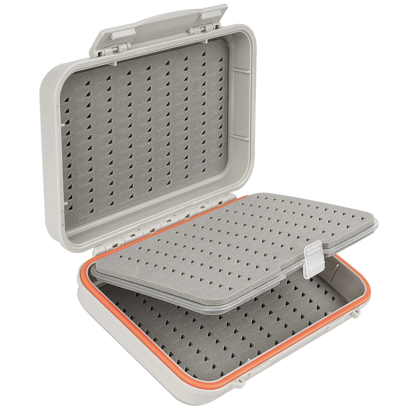 QualyQualy Fly Fishing Box Plastic Fly Box Flies Case Jig Organizer 4-Layer Foam Lightweight Fly Fishing Tackle Storage Boxes