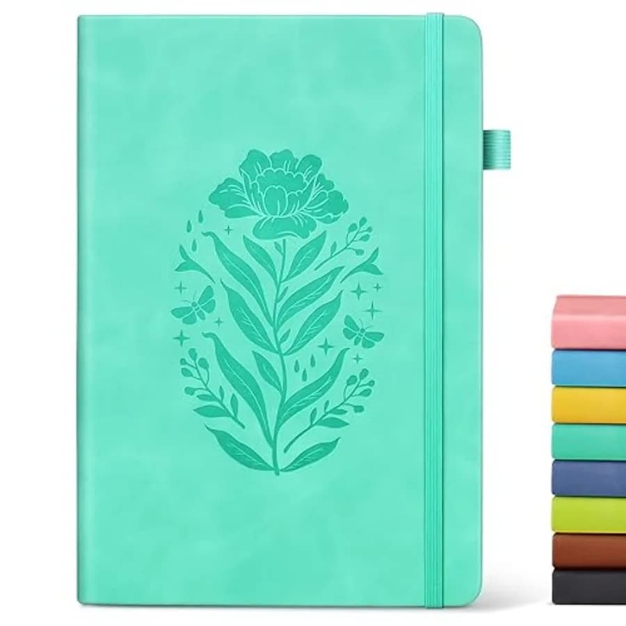 Lined Journal Notebook for Women, A5 Hardcover Leather Journals for Writing, 200 Pages Travel Daily Journal, Thick College Rule