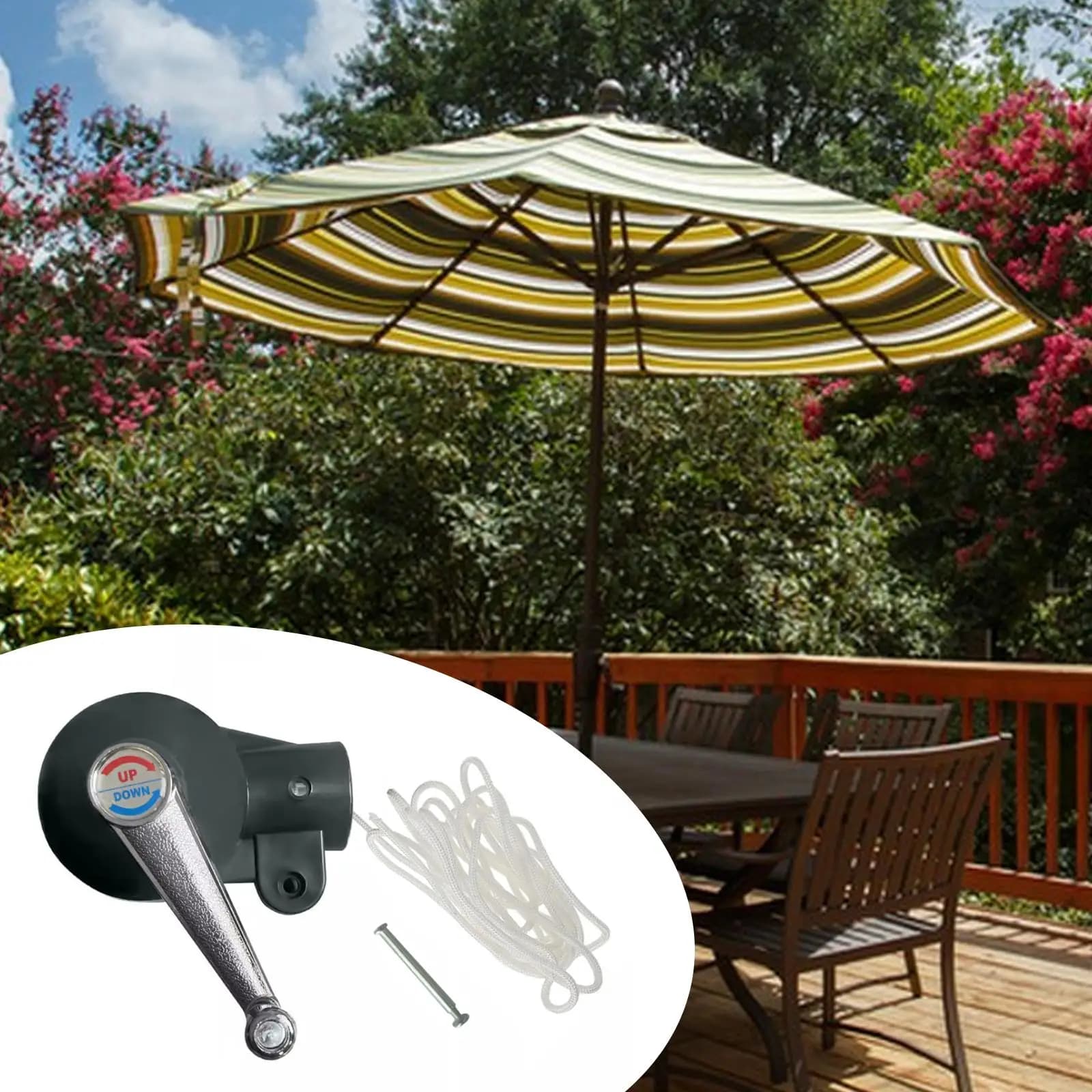Parasol Hand Crank Accessories Parasol Rocker Replace Parts Patio Umbrella Crank Handle for Balcony Party Picnic Courtyard Lawn