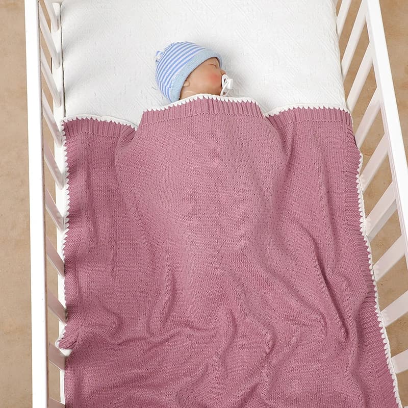 Coperta per neonato in maglia Passeggino Avvolgente Busta Moda Solid Plaid Culla Copertine per dormire Neonato Ragazzo Ragazza Biancheria da letto Trapunta 90 * 70 CM