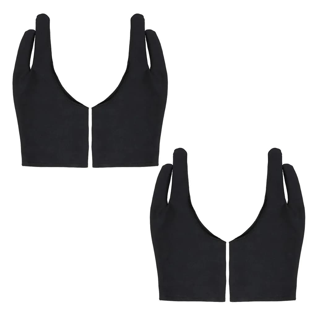 4Pcs Two Finger Artist Gloves Spandex Drawing Gloves for Tablet Sketching Anti-Fouling Surface Protection Painting