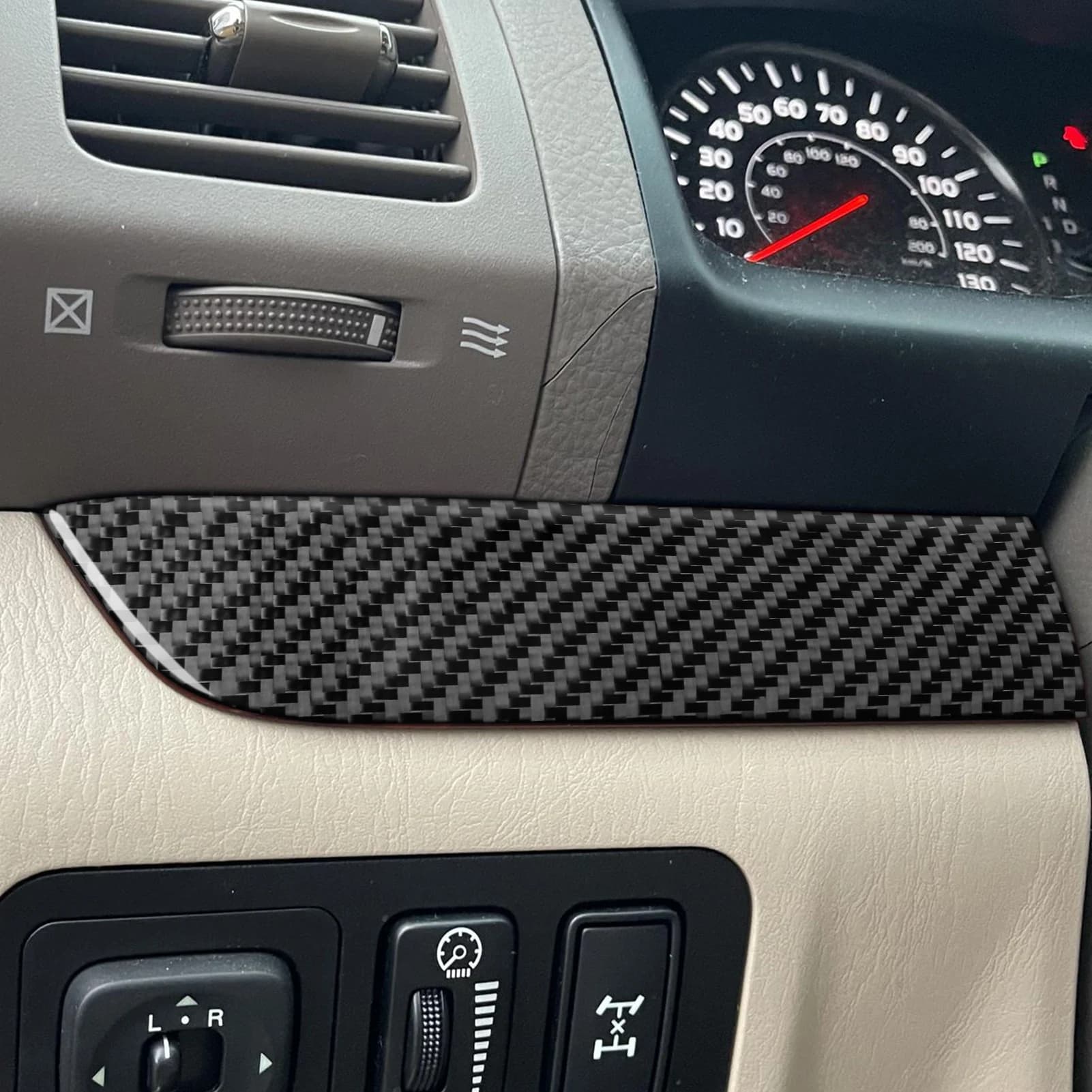 Copertura decorativa per pannello cruscotto lato conducente in fibra di carbonio morbida per Lexus GX470 per Toyota Prado 2003-2009 Accessori interni