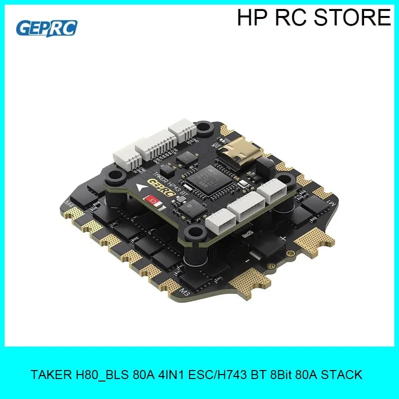 GEPRC TAKER H743 BT 8Bit 80A Stack with 5V 3A+12V 2.5A Dual Independent BEC for FPV Drone Assembly Accessories for Air Unit
