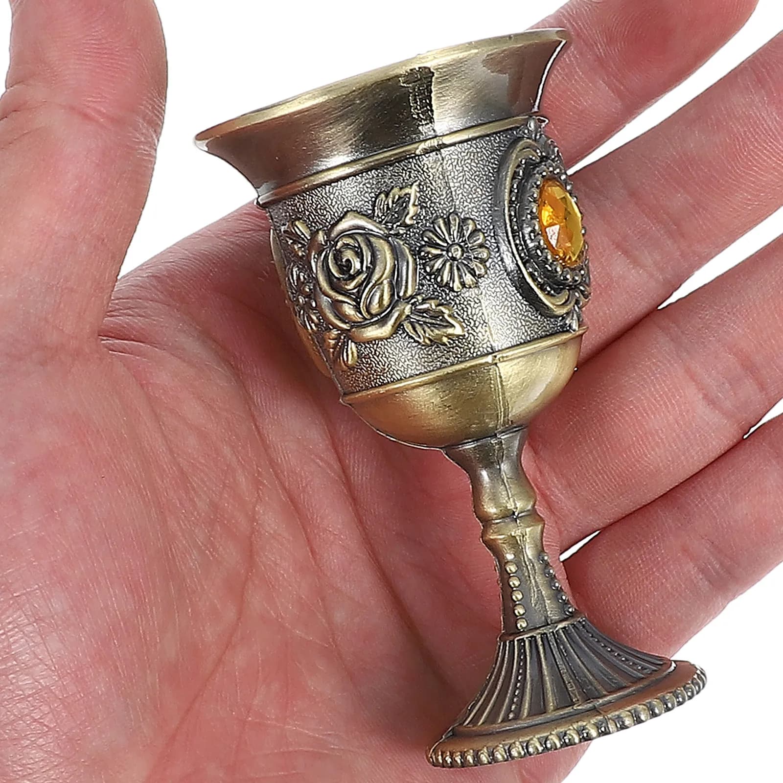 Set di 2 piccoli calici da vino in acciaio inossidabile, decorativi, europei, multifunzione, eleganti, per cena, accessori per il vino domestico
