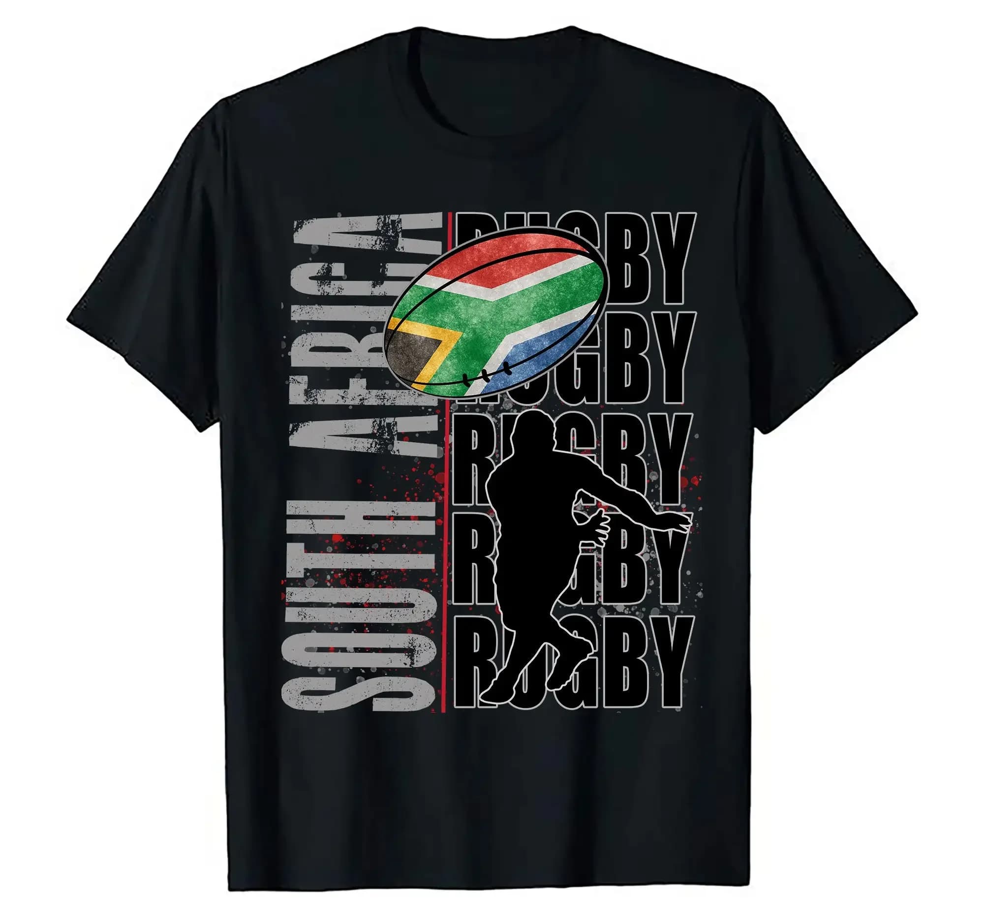 Maglietta da rugby con bandiera del Sudafrica e scritta For Blood Sweat No Fear World Supporter
