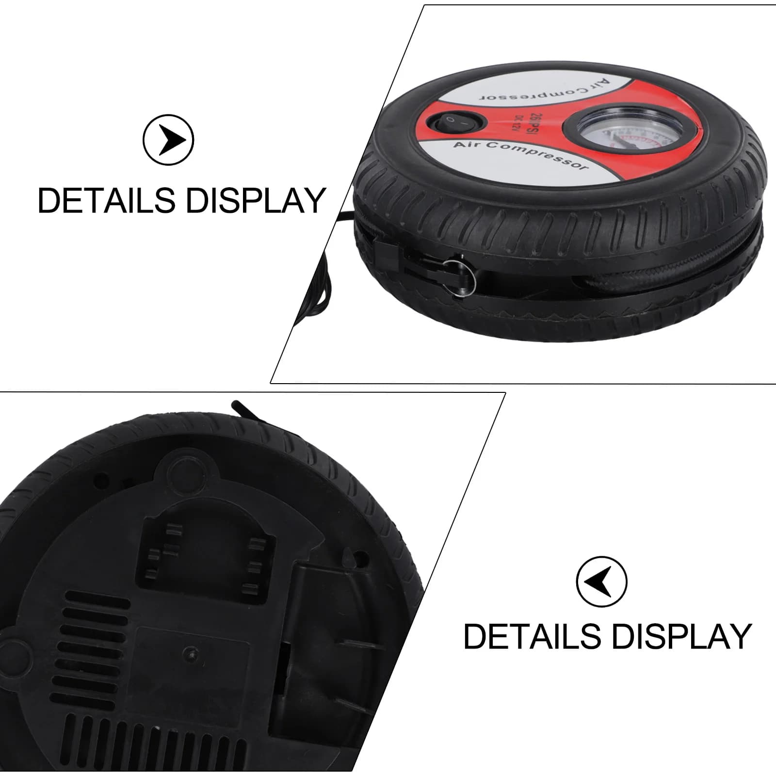 Efficiente pompa di gonfiaggio pneumatici 12V ruota del compressore d'aria portatile adatta per pneumatici per auto Palline Hovercrafts 260 PSI