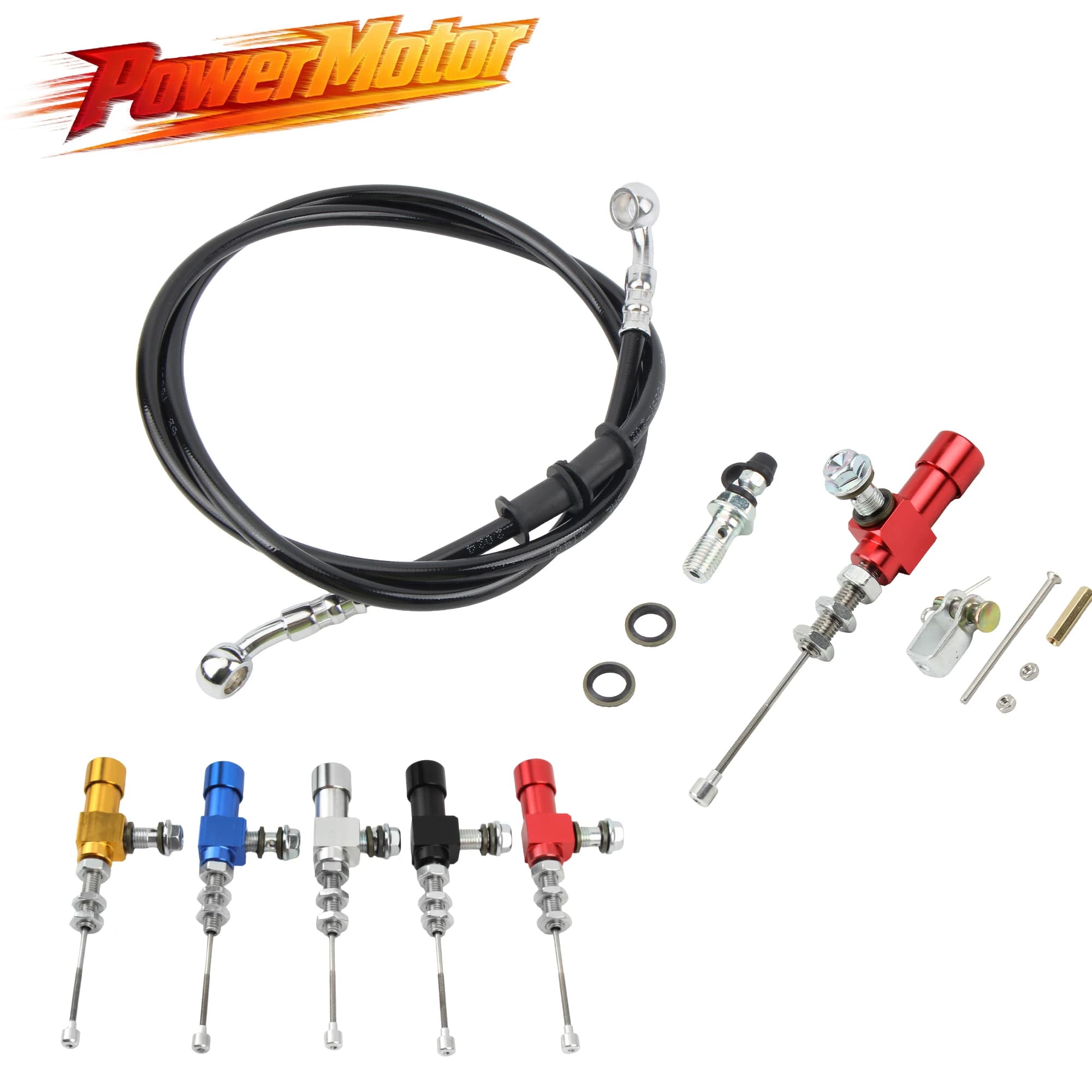 Frizione Idraulica per Moto, Pistone da 12,7mm, Cilindro Maestro, Asta Pompa Freno M10x1,25mm, Alluminio CNC per Motocross e Moto da Fuoristrada