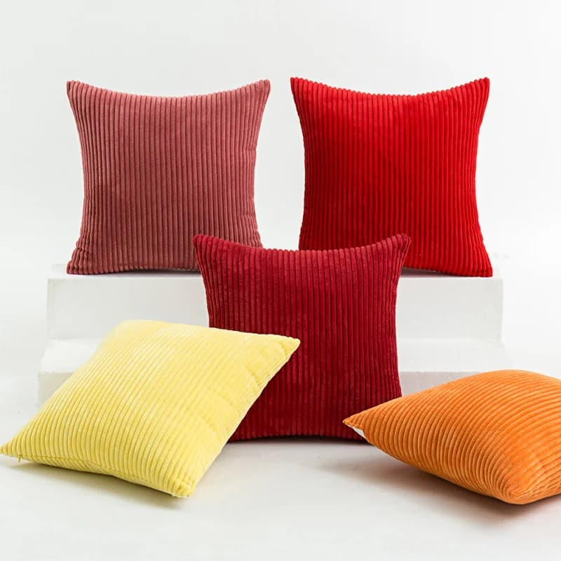 Velvet cushion cover in north-European coastline Solid color pillow for back row sofa for lumbar office