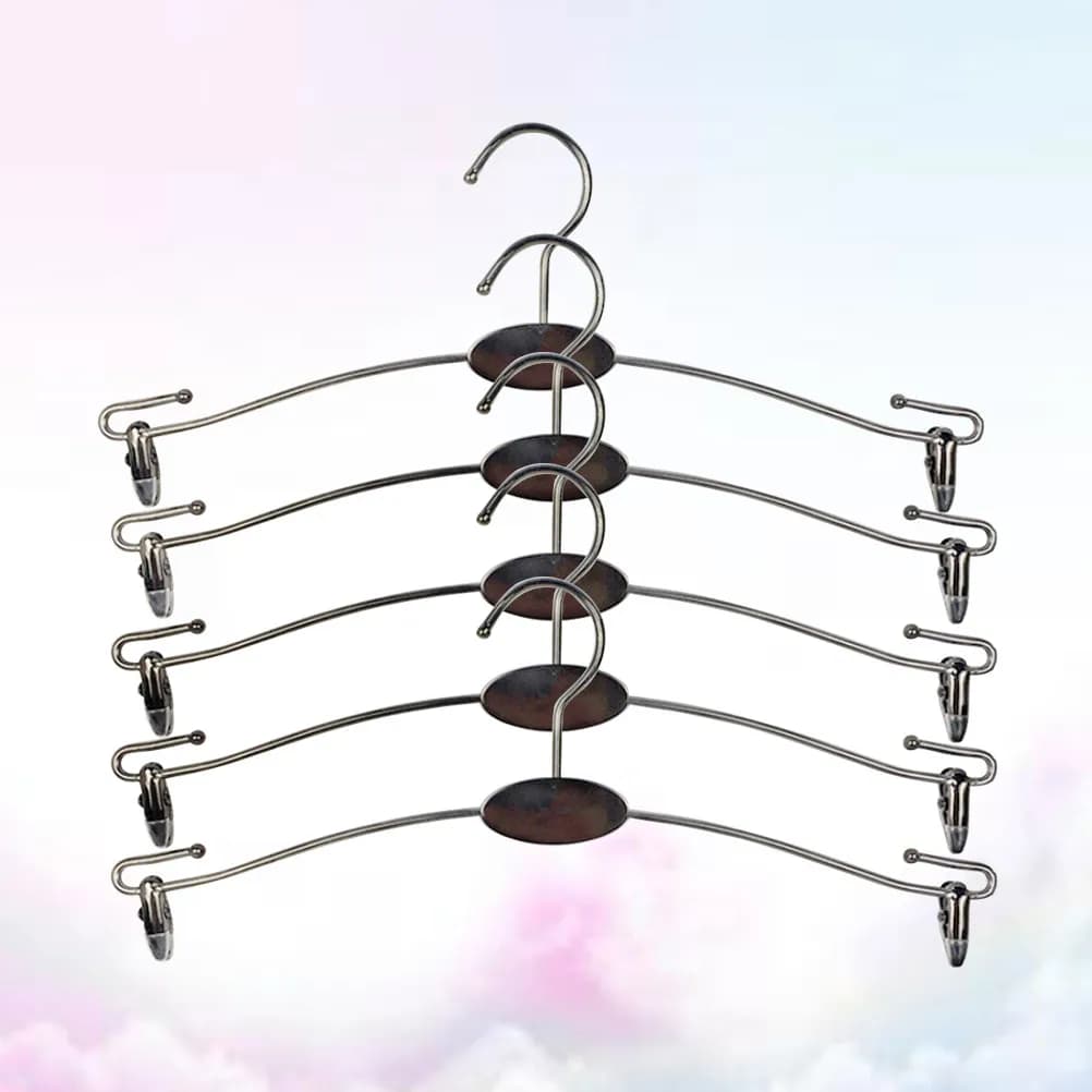 10 Pieces Black Metal Clothes Hanger Anti-Pilot with Clips for Underwear for Wardrobe and Shop