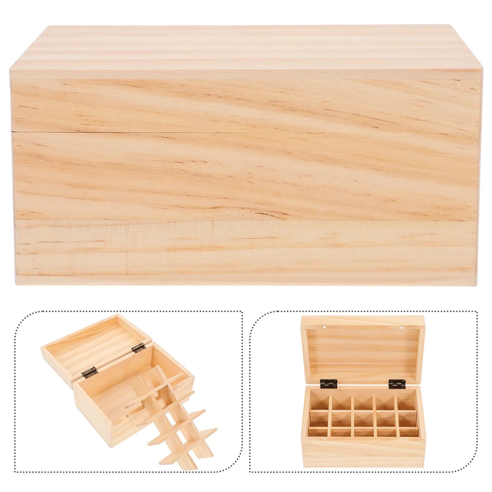 Essential Oil Storage Box Wooden Organizer Multi-Compartment Essential Oil Bottle Case Holder Desktop Storage Wood Box