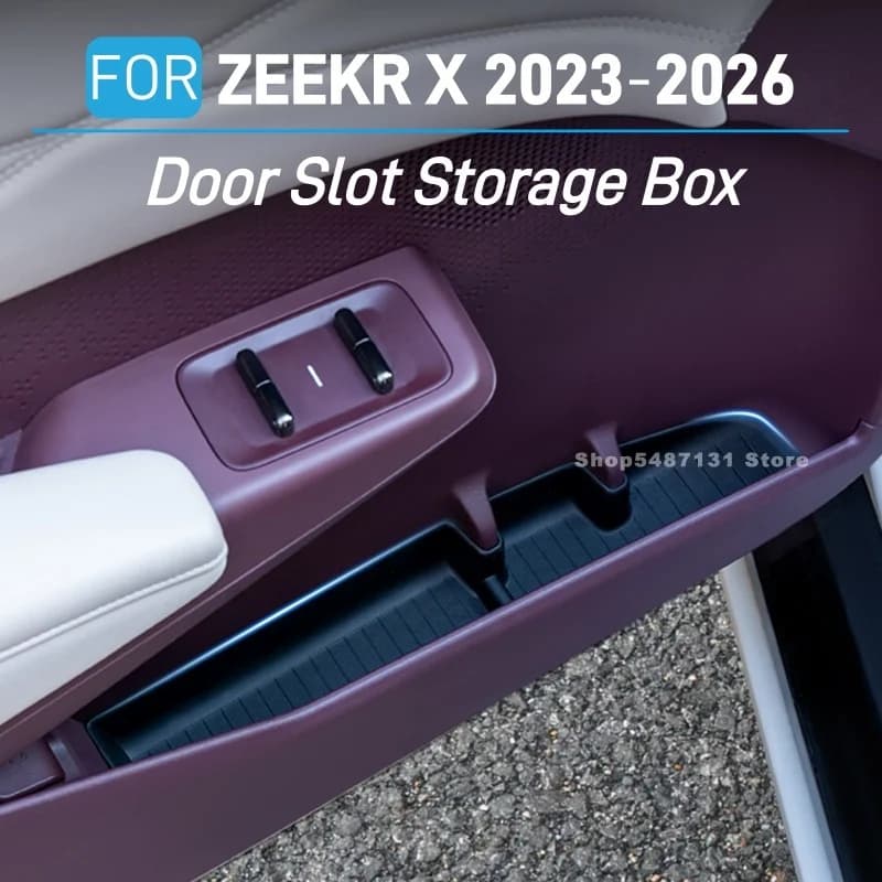 For ZEEKR X 2023‑2026 TPE Door Slot Storage Box Door Pocket Organizer Tray Stowing Tidying Car Interior Accessories