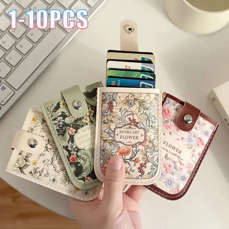 1-10PCS Pull Out Slim Card Case Large Capacity Multi Slot ID Badge Holder Creative Wallet for Credit Cards Passport Office Use