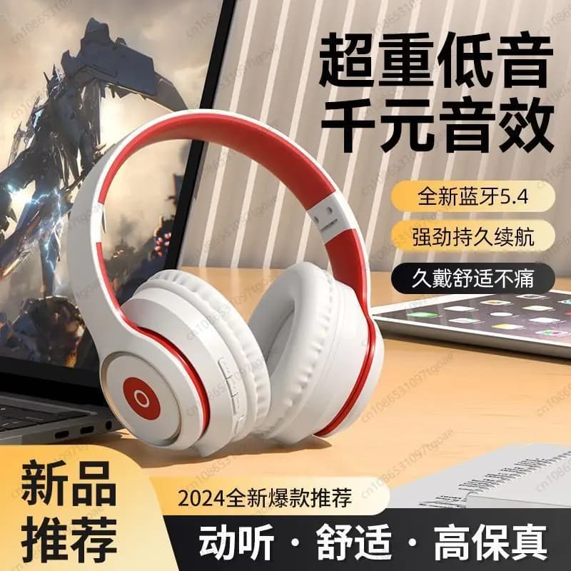 Noise Reduction Bluetooth Gaming Headset, Heavy Bass Long Battery Life HiFi Universal Wireless Audio Gear