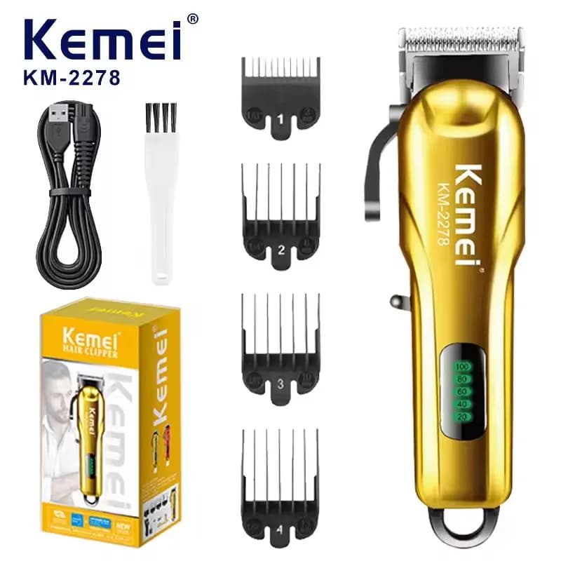 Kemei 2278 Forbici Elettriche Professionali per Parrucchieri, Tagliacapelli Elettrico Portatile con Display Digitale