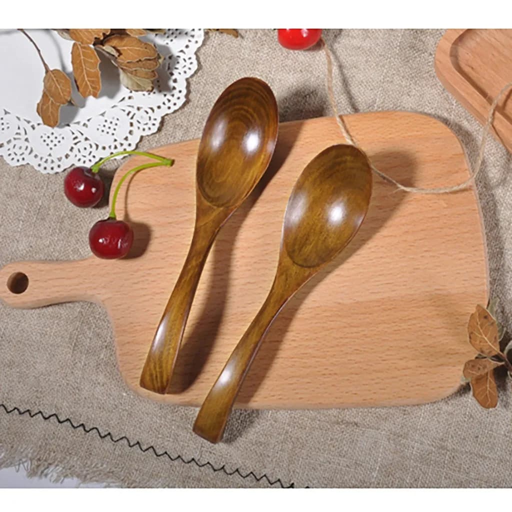 Wooden hanger, Portable kitchen tool, Soup spoon, Wood cutter for camping and picnic open