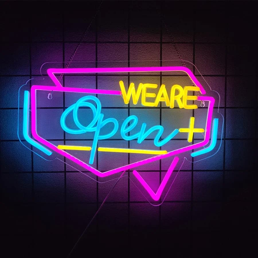 Luci al Neon per Camera da Letto, Insegna al Neon Aperta, Insegne LED da Parete per Attività Commerciali, Cartello Pubblicitario, Insegna Luminosa per Club, Bar, Feste di Natale