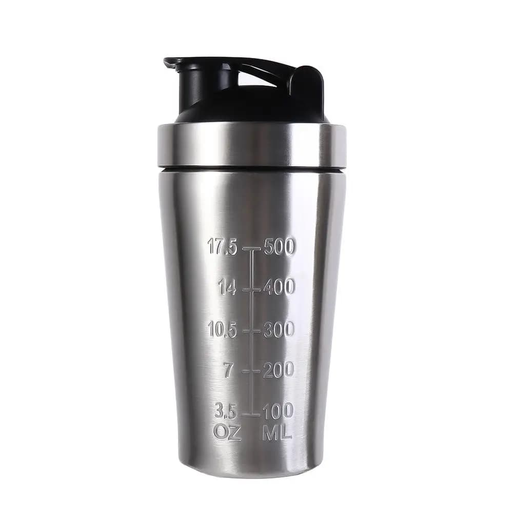 304 Stainless Steel Whey Shakes Cup with Scale Leak Proof Fitness Protein Powder Cup Large Capacity Portable