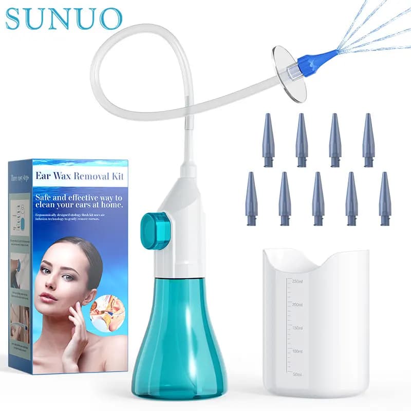 Rimozione del cerume Sistema di lavaggio manuale per l'irrigazione dell'orecchio Strumento per la pulizia del cerume Kit di pulizia dell'acqua per l'orecchio sicuro ed efficace Detergente per le orecchie