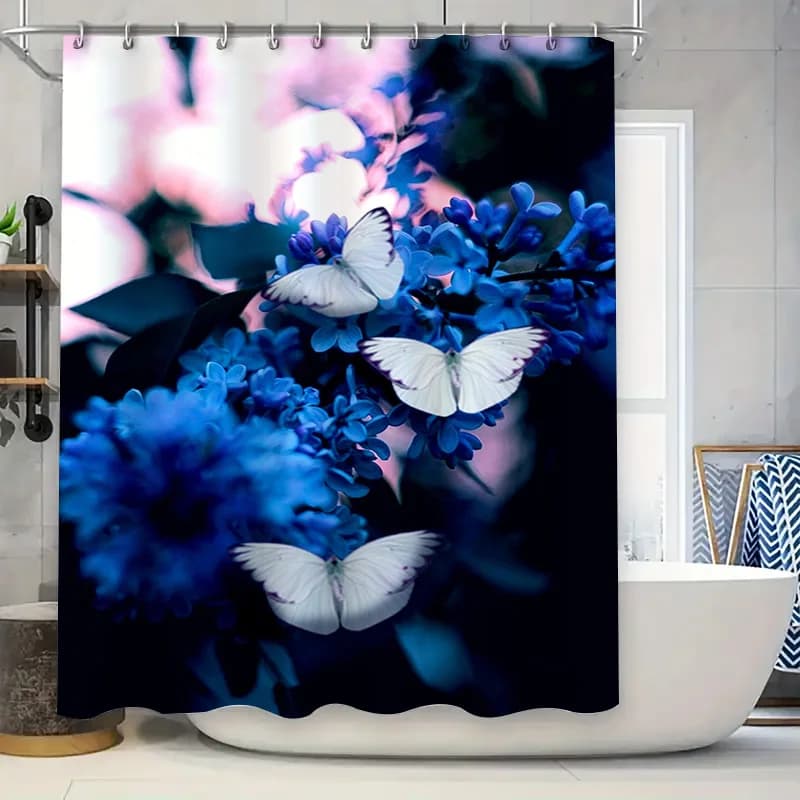 Tappeto da bagno per la casa idrorepellente in tessuto decorativo da appendere con farfalla floreale 3D