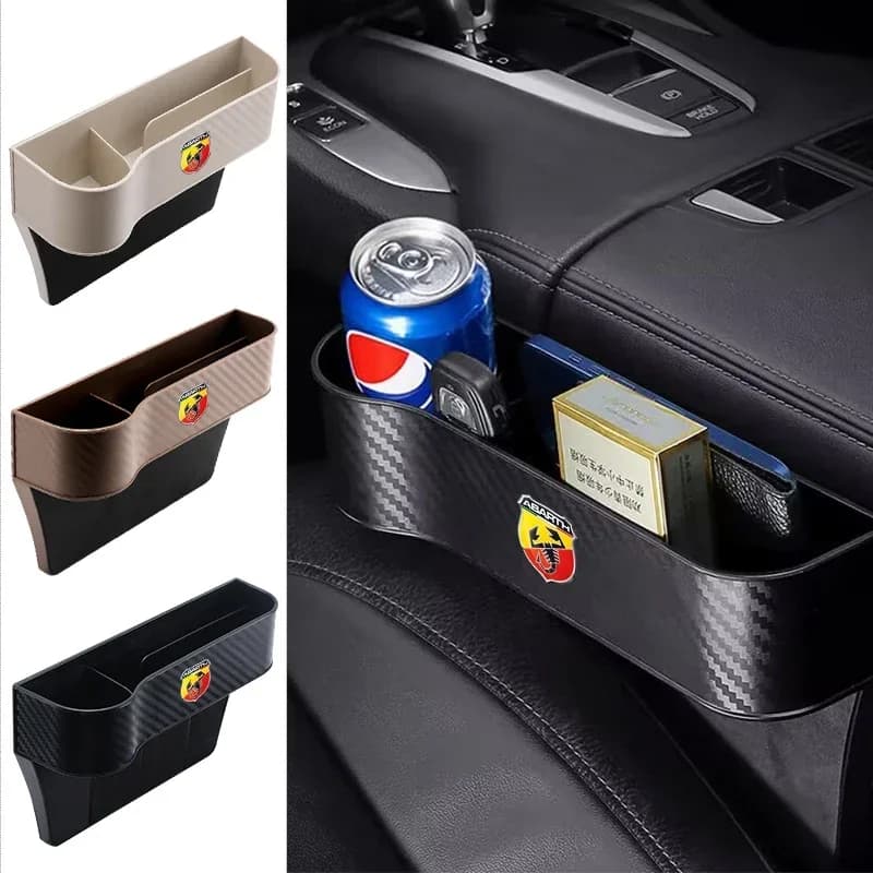 Logo dell'auto Sedile Gap Organizer Scatola di Immagazzinaggio delle fessure Per Abarth 500 Punto Ducato Freemont Stilo Panda Bravo Car Styling Accessori