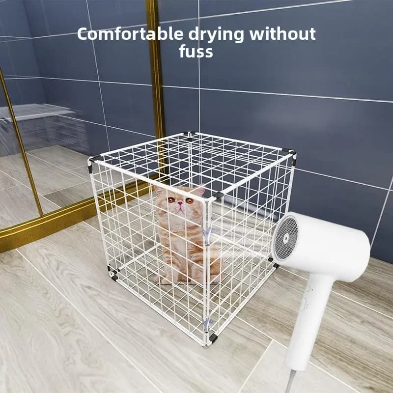 Gabbia per Gatti Portatile per Bagno, Prendisole, Viaggi in Auto e Uso Domestico - Piccola Gabbia Anti-Graffio e Anti-Morso
