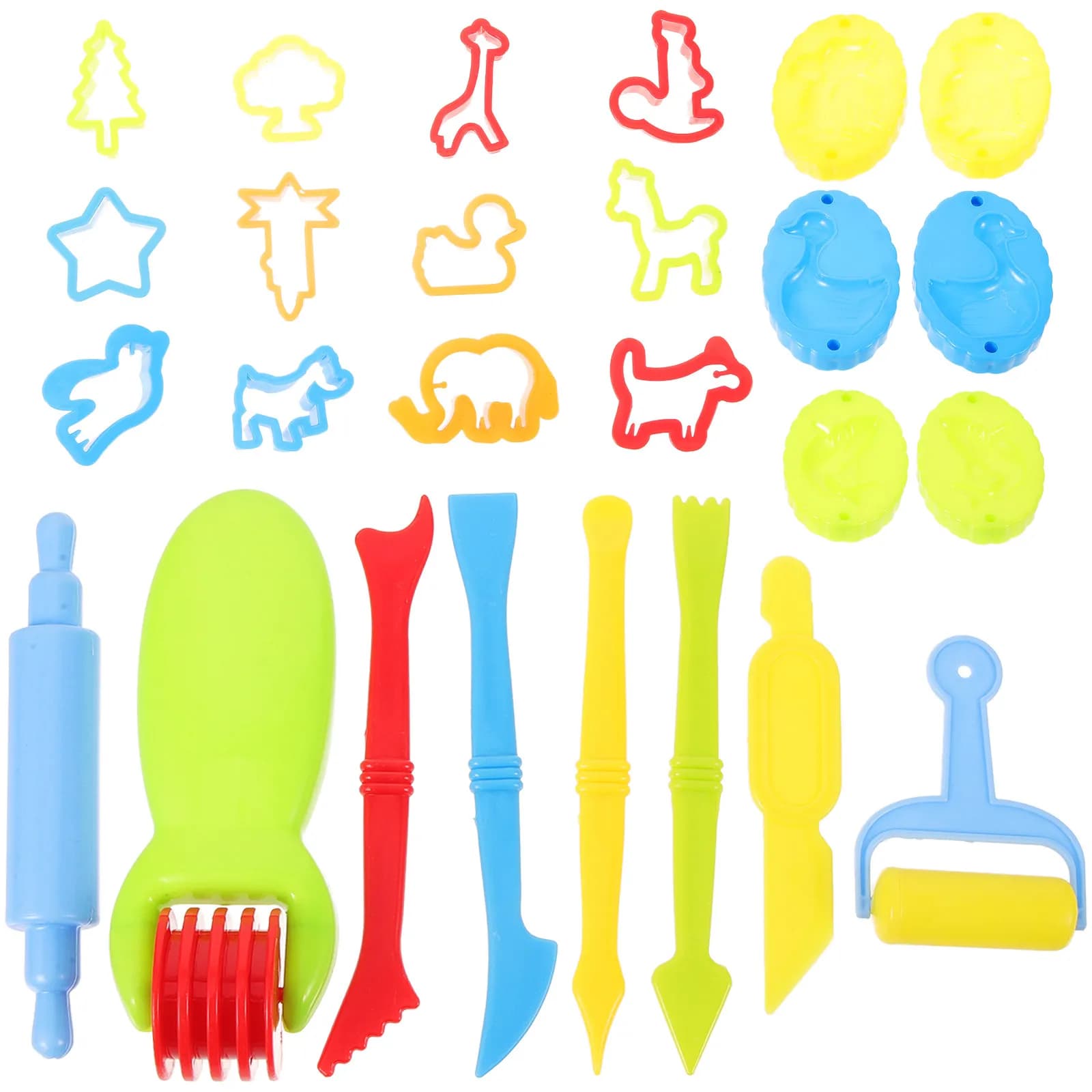 Set di Utensili per Pasta Modellabile per Bambini, Kit Sicuro e Non Tossico per Modellare l'Argilla, Strumenti Creativi per Tagliare, Stendere e Modellare