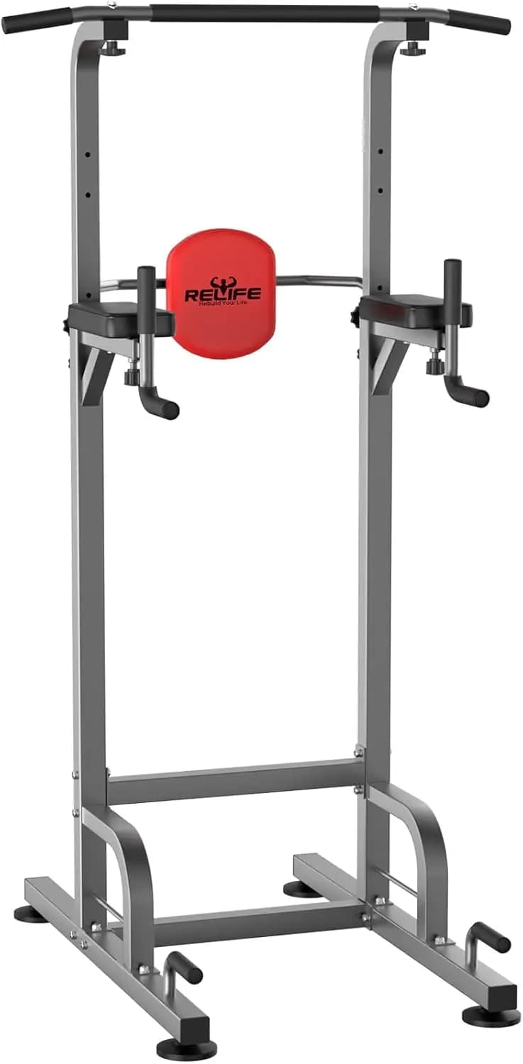 Power Tower with Traction Bar and Dip Station, Power and Fitness Training Equipment for Home Gym