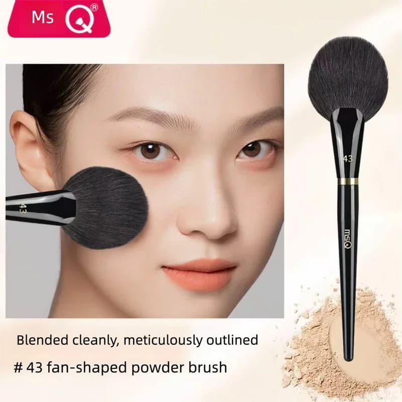 Msq/meisikou Piano Master N. Pennello per Trucco a Ventaglio 43, Setole Morbide in Lana per Applicazione Blush e Fissaggio