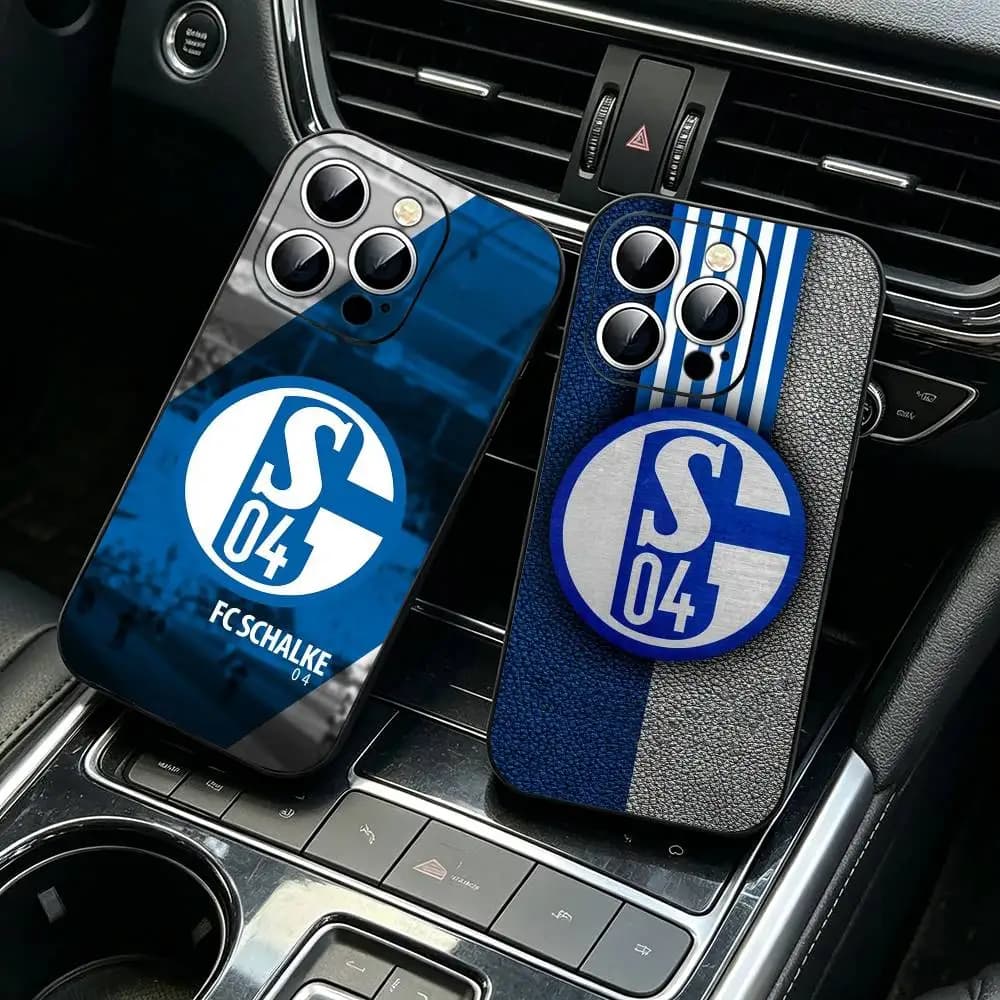 Team S-Schalke-s 04 Soft Black Shockproof Case For IPhone 17,16,15,14,13,12,11,XS,Plus Pro Max
