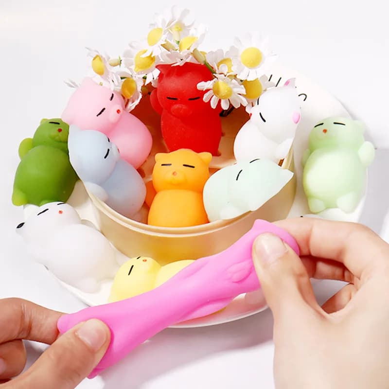 Simpatici animali Mochi Squishy Kawaii Gatto Palla antistress Fidget Spremere Autismo Giocattoli di decompressione per bambini Adulti Giochi a mano Regali