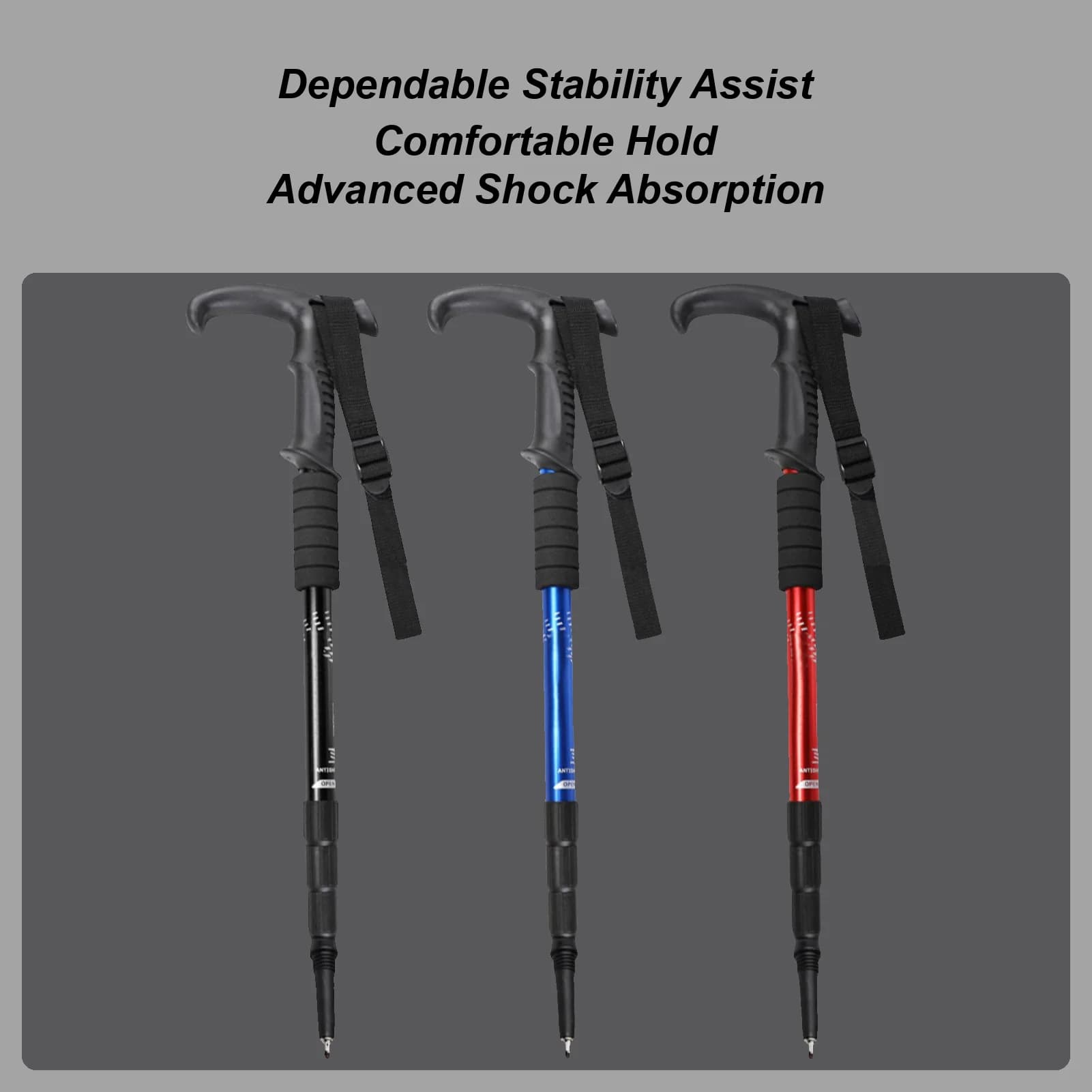 Aluminum Alloy Climbing Sticks Ultralight Outdoor Travel Trekking Sticks Folding Telescopic Sticks 50-110 cm