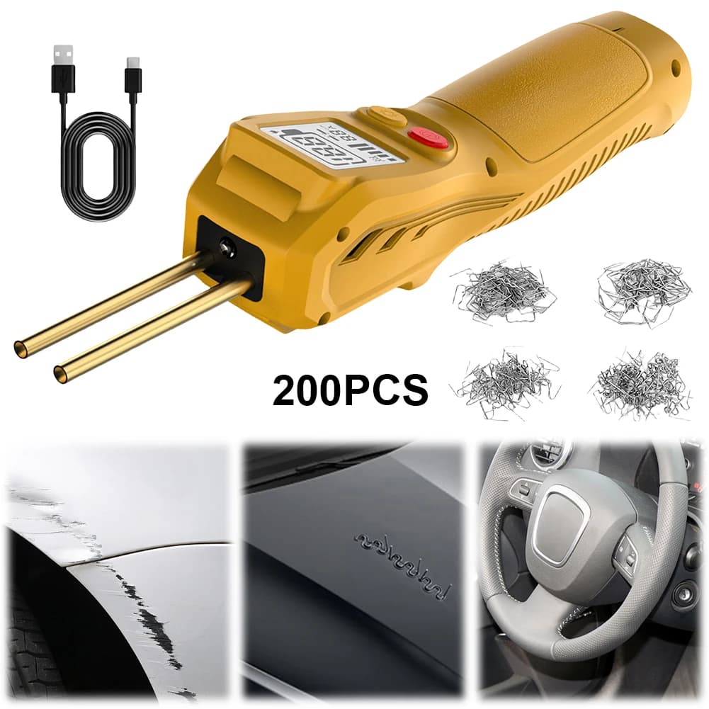 Saldatrice di plastica wireless da 500 W Pistola per saldatura ricaricabile USB Kit di strumenti di riparazione per saldatore con cucitrice a caldo per strumento di riparazione paraurti