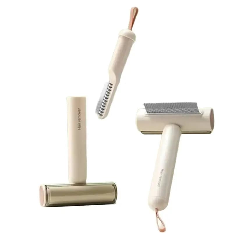 ~A61Z Per cani e gatti Spazzola per toelettatura animali domestici 3 in 1, pettine per deshedding, strumento per deminare e levapelucchi per pe rivestito lungo e corto