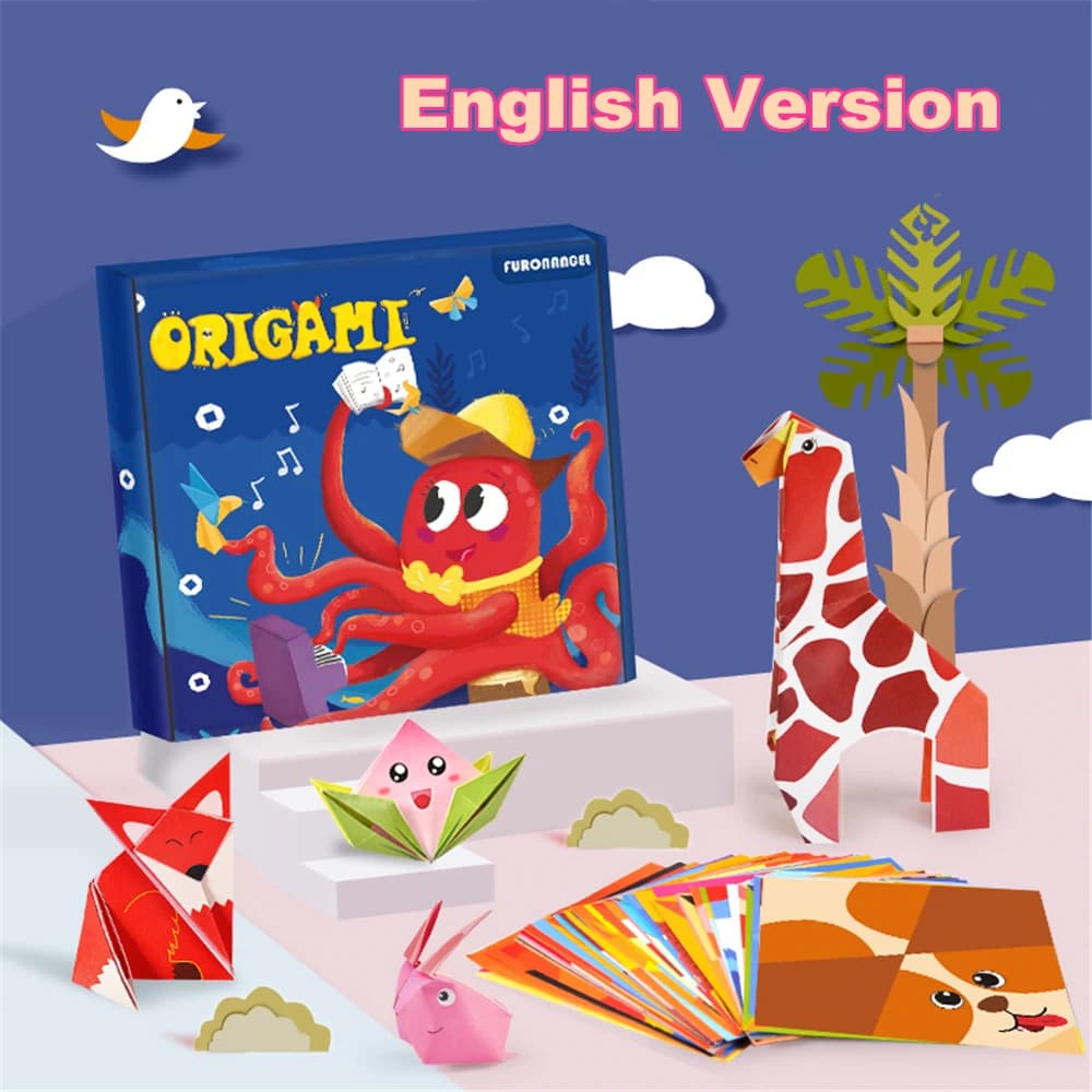 108 Pages Cartoon Animal Origami Paper DIY Kids Craft Toy Handcraft Parper Art Educational Toy for Children Gift Montessori Toy