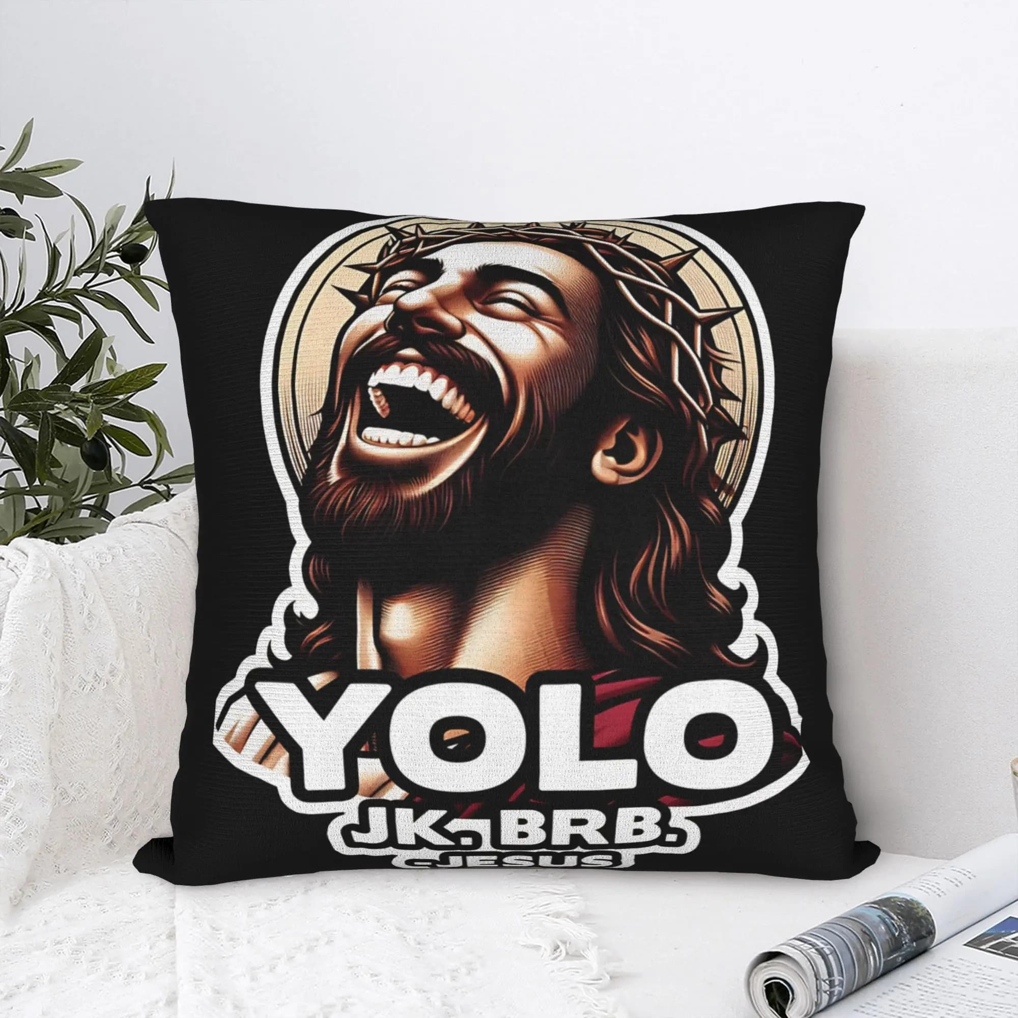 Easter Yolo Jk BRB Jesus Fodera per cuscino, fodera morbida per cuscino, fodera per cuscino vintage per divano, letto, soggiorno