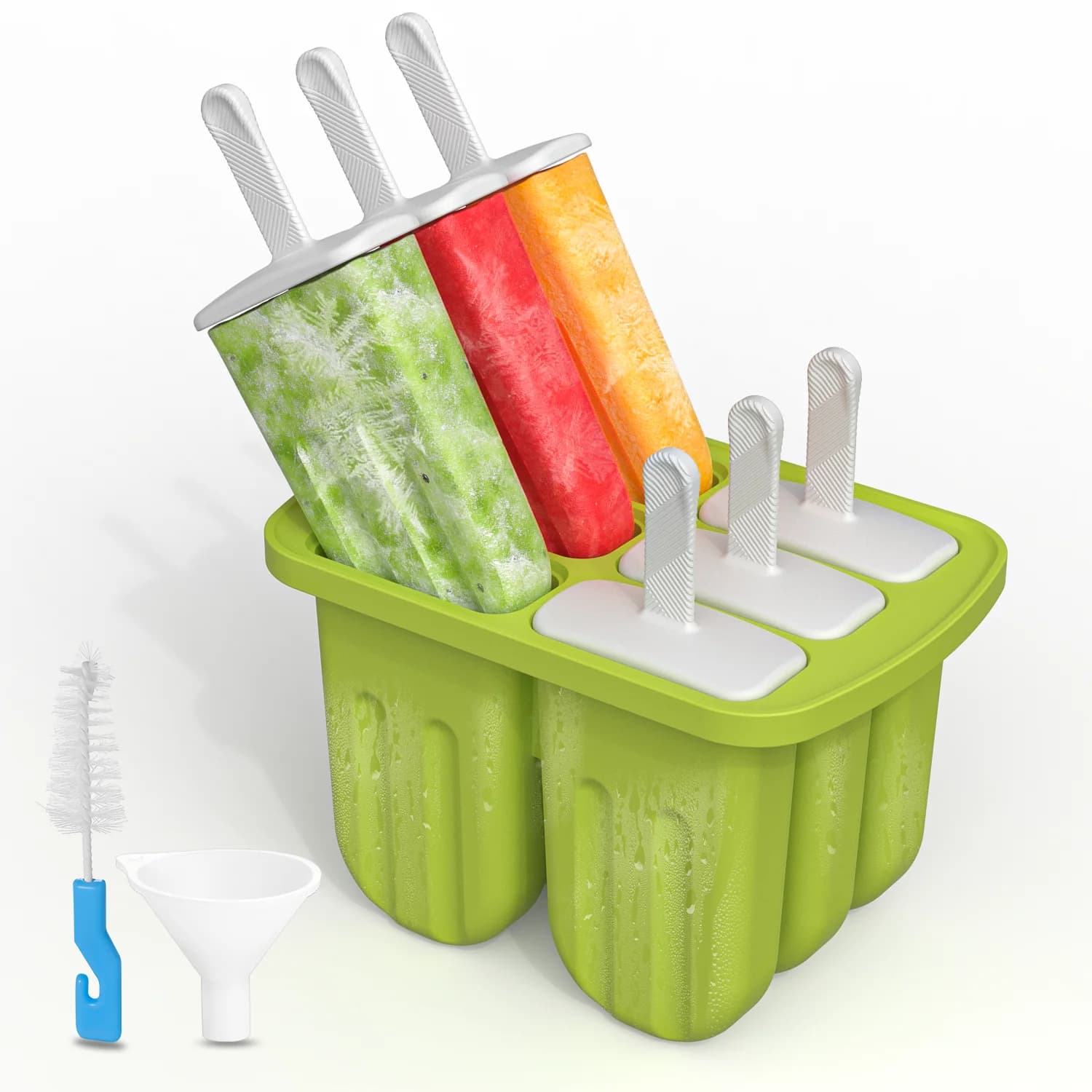 Stampo per ghiaccioli in silicone Stampi per ghiaccioli a 6 cavità Stampo per ghiaccioli in silicone Stampo per ghiaccioli Stampo per ghiaccioli Succo gelato al latte Crea strumenti