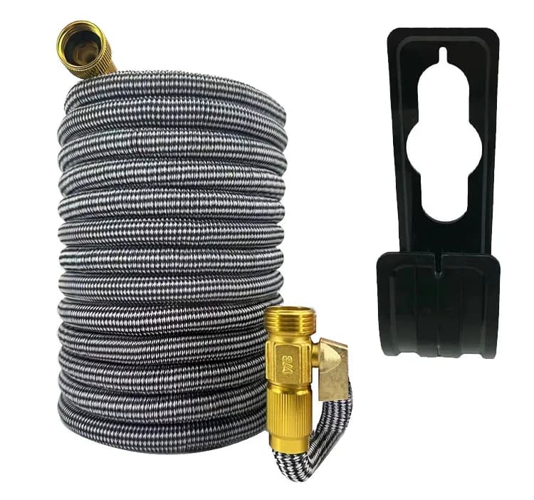 Tubo da Giardino Espandibile con Connettori in Ottone Massiccio, Tubo per Acqua da Esterno Senza Perdite per Prato e Patio