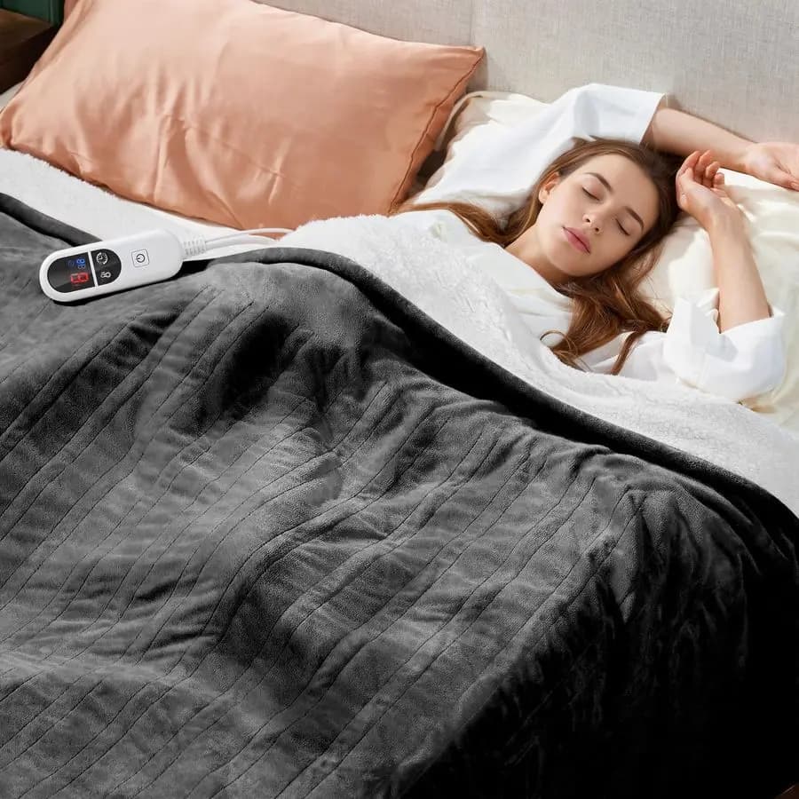 Coperta riscaldante di dimensioni standard, coperte riscaldanti ultra morbide 84 x 72, riscaldamento rapido, uniforme ed efficiente, spegnimento automatico dopo 112 ore e 6 livelli di riscaldamento.