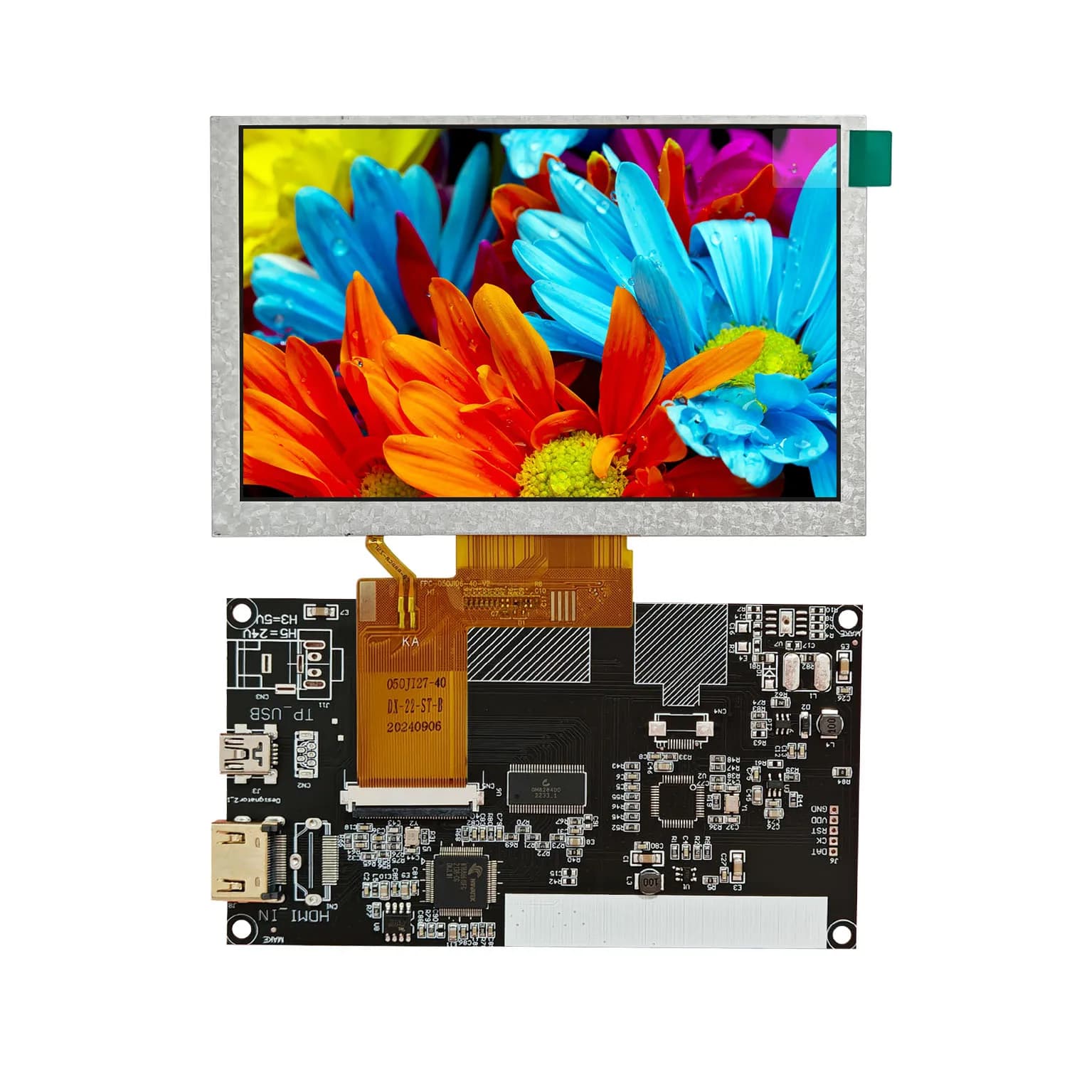 5 Inch TFT LCD Display Screen Panel RGB 800x480 40 pin with HDMI driver card Signal Source Support Windows Raspberry Pi