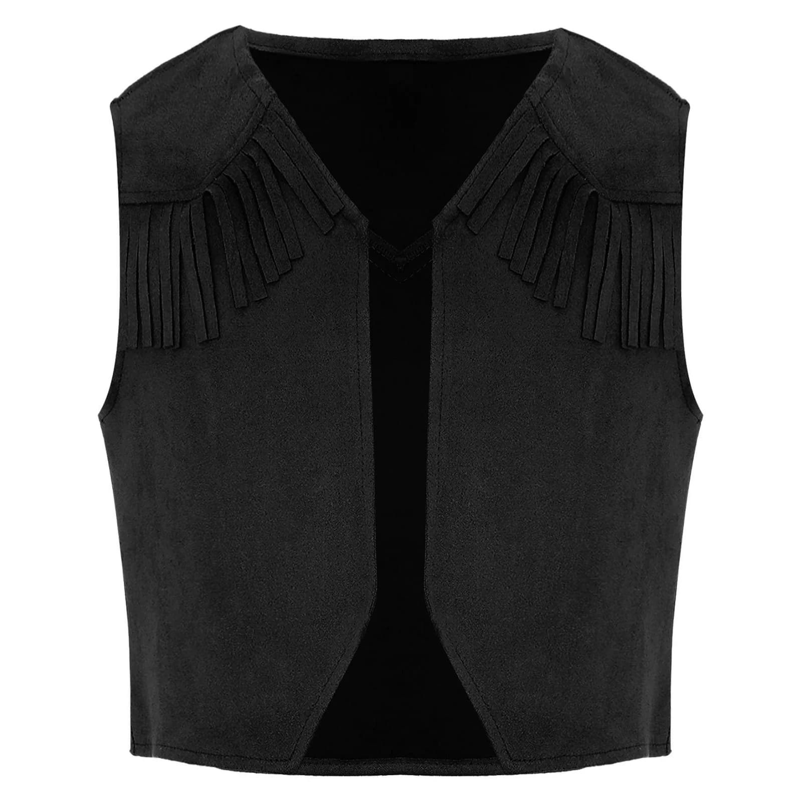 Wild West Cosplay Cowboy Cowgirl Costumi Halloween Dress Up Vestiti Gilet senza maniche con frange